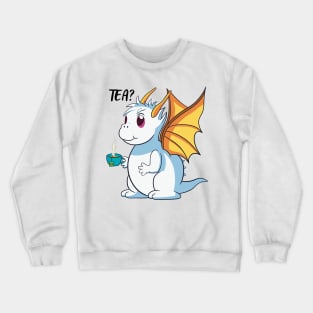 Cute Dragon with Cup of Tea Crewneck Sweatshirt